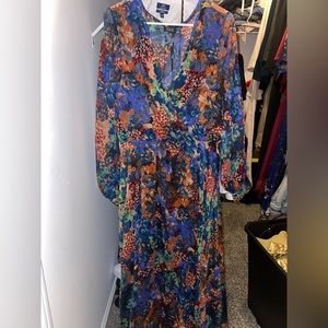 Long sleeve floral maxi dress